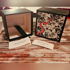 Gucci Serpent Snake Jewelry Watch Gift Box Care Book Ring Bracelet Black & White